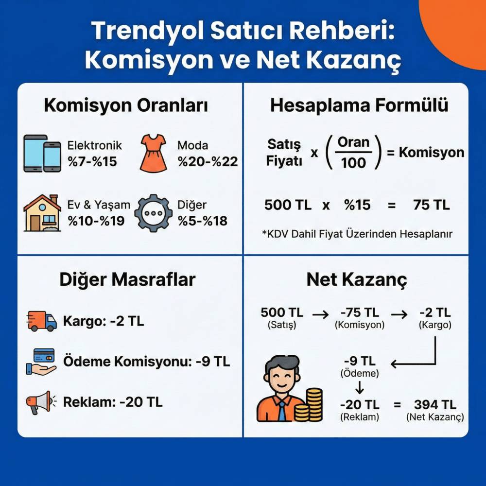 Trendyol Komisyon Hesaplama Rehberi: E-Ticaret Kar Marjınızı Artırmanın Püf Noktaları